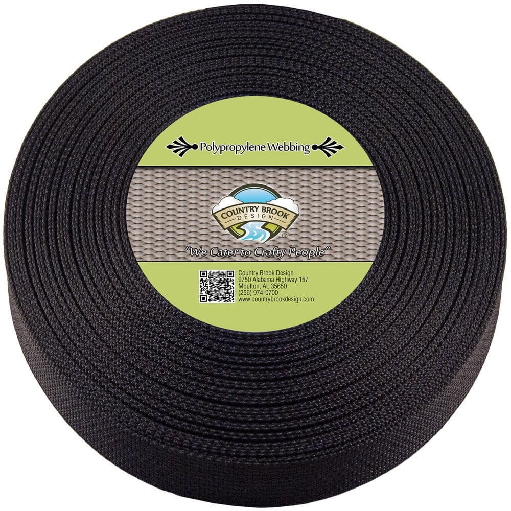Country Brook Design® 1 Inch Black Heavy Polypropylene Webbing, 10 Yards