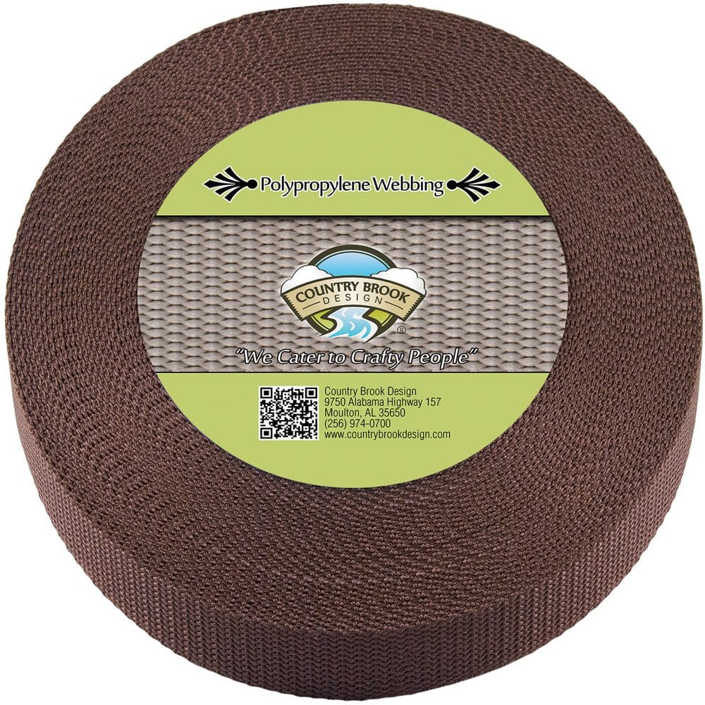 Country Brook Design® 1 Inch Brown Heavy Polypropylene Webbing, 25 Yards