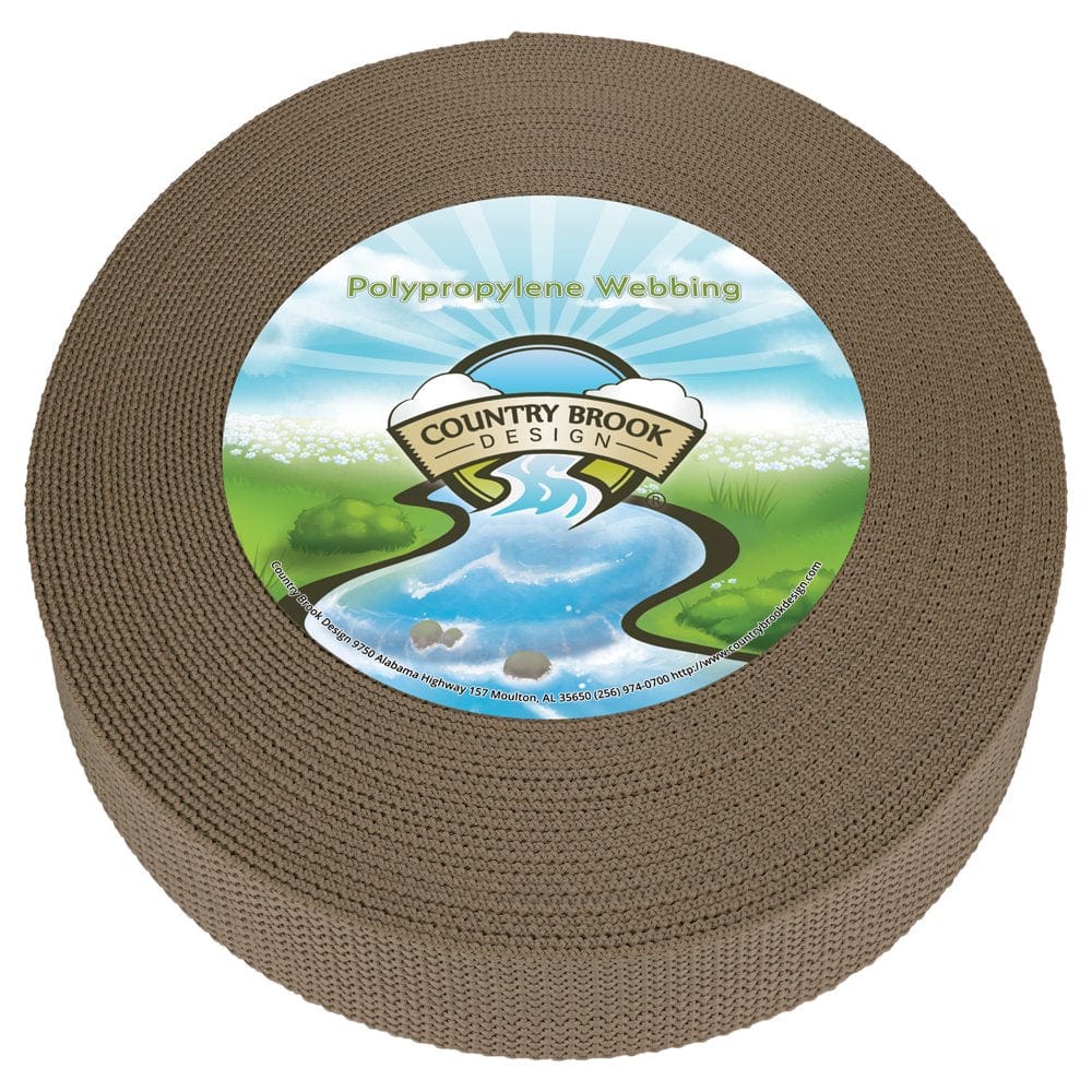 Country Brook Design® 1 Inch Brown Heavy Polypropylene Webbing, 25 Yards