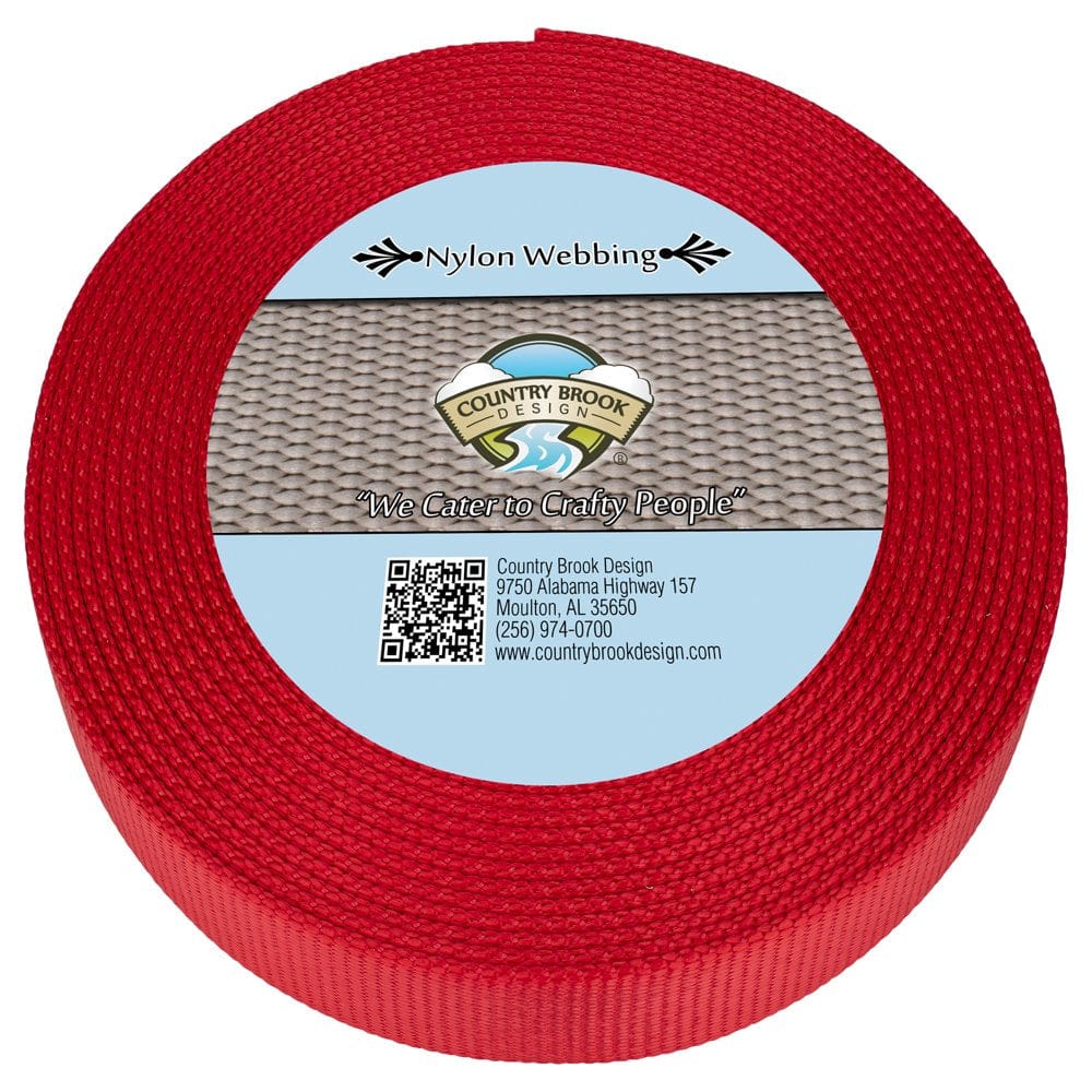 Country Brook Design® 1 Inch Burgundy Super Heavy Nylon Webbing, 10 Yards