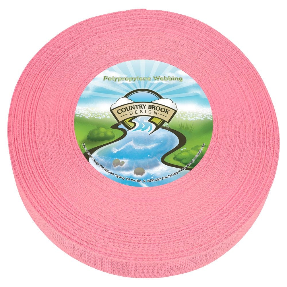 Country Brook Design® 1 Inch Pastel Pink Polypro Webbing, 10 Yards
