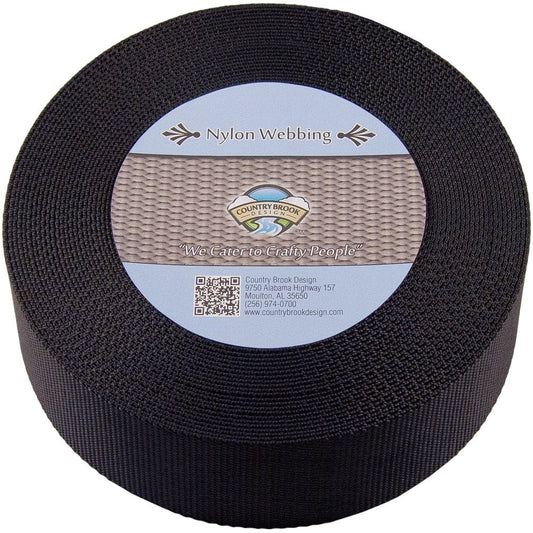 Country Brook Design® 2 Inch Black Heavy Duty Nylon Webbing, 5 Yards