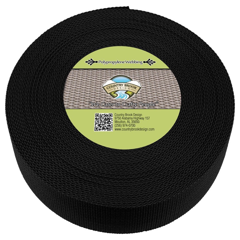 Country Brook Design® 2 Inch Black Polypro Webbing, 10 Yards