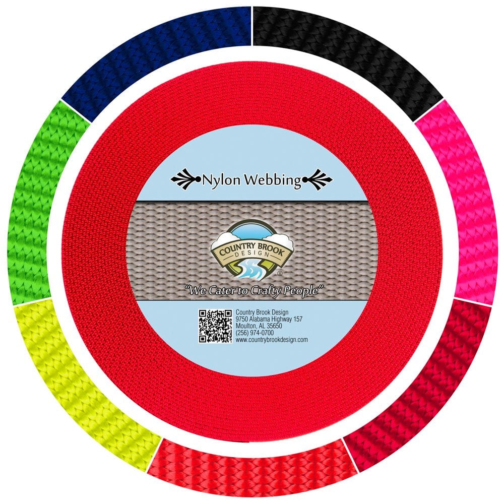 Country Brook Design® 3/4 Inch Blaze Orange Reflective Nylon Webbing, 50 Yards