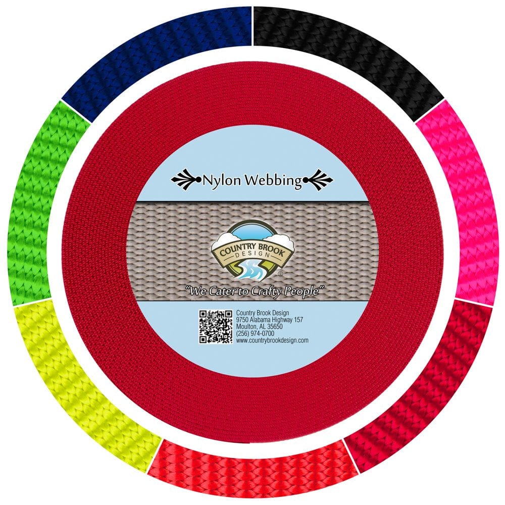 Country Brook Design® 3/4 Inch Blaze Orange Reflective Nylon Webbing, 50 Yards