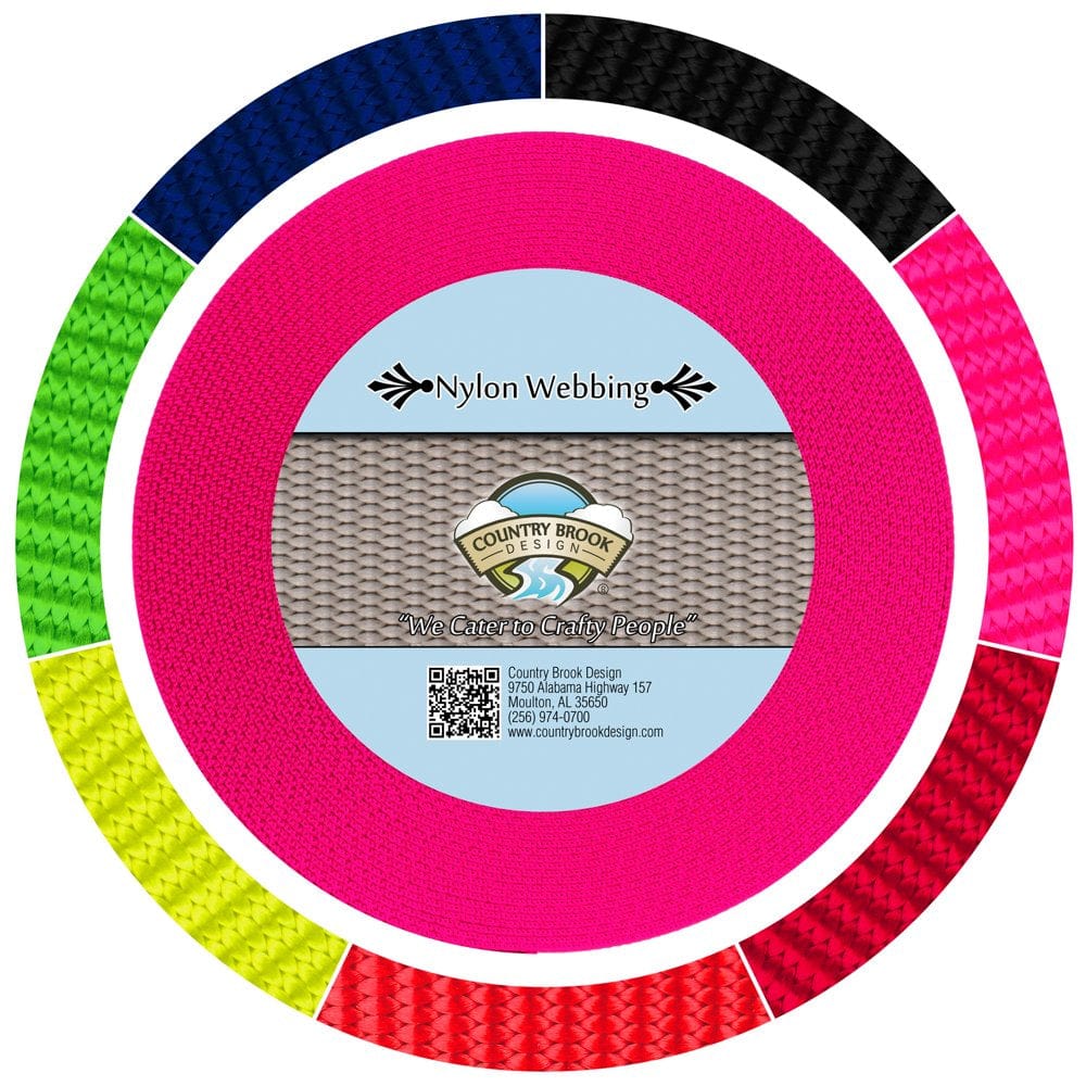 Country Brook Design® 3/4 Inch Blaze Orange Reflective Nylon Webbing, 50 Yards