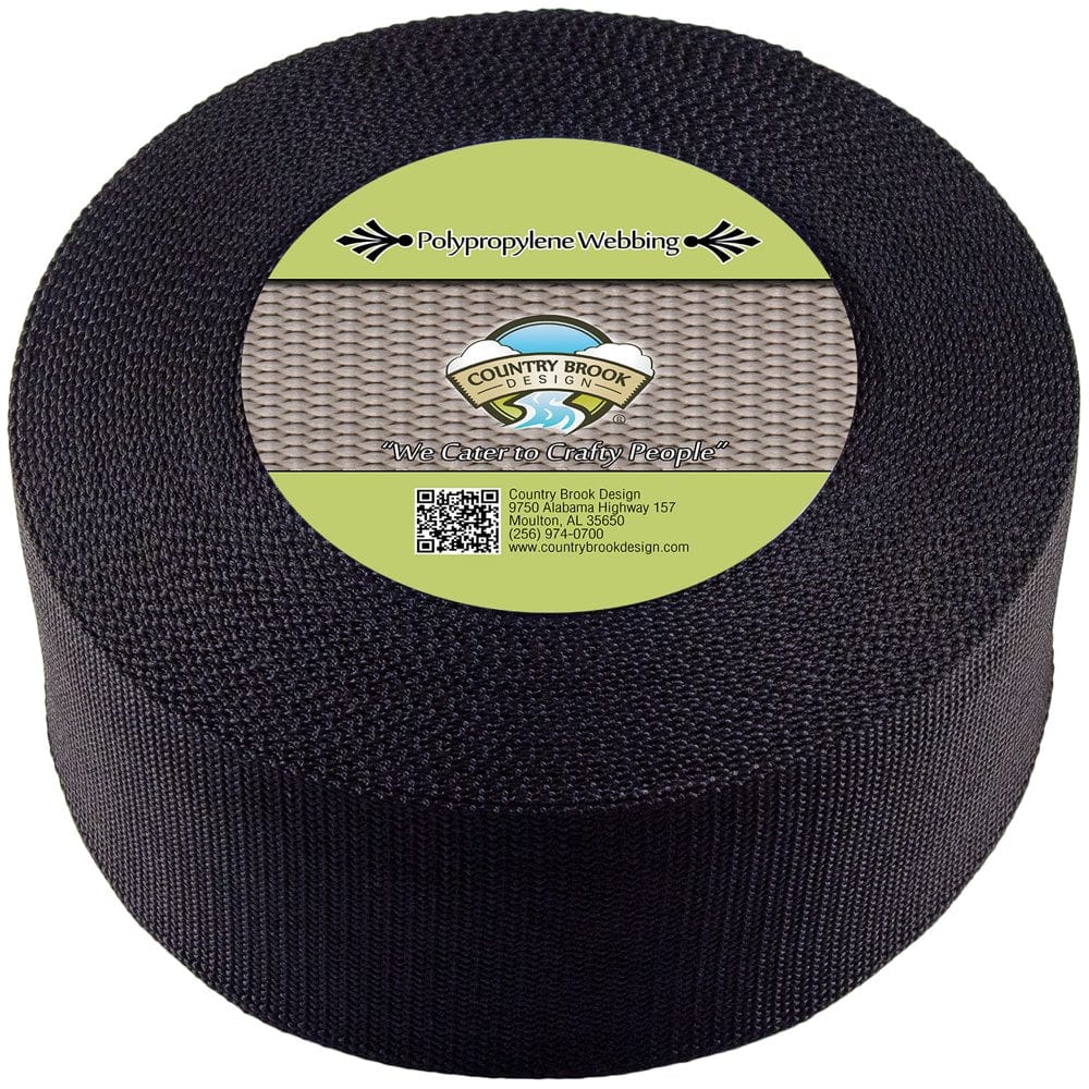 Country Brook Design® 3 Inch Black Heavy Polypro Webbing, 5 Yards