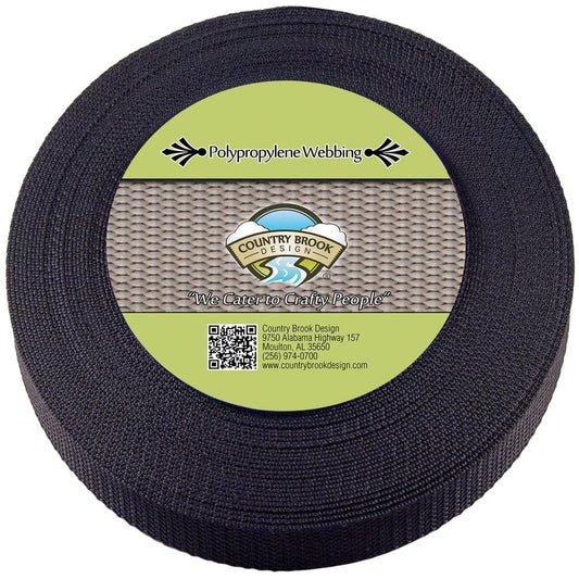 Country Brook Design® 5/8 Inch Black Heavy Polypro Webbing, 10 Yards