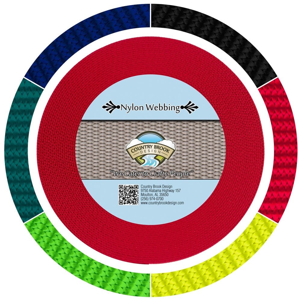 Country Brook Design® 5/8 Inch Black Reflective Nylon Webbing, 5 Yards