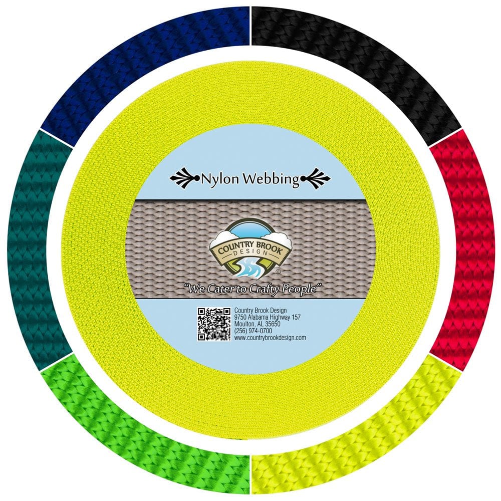 Country Brook Design® 5/8 Inch Black Reflective Nylon Webbing, 5 Yards
