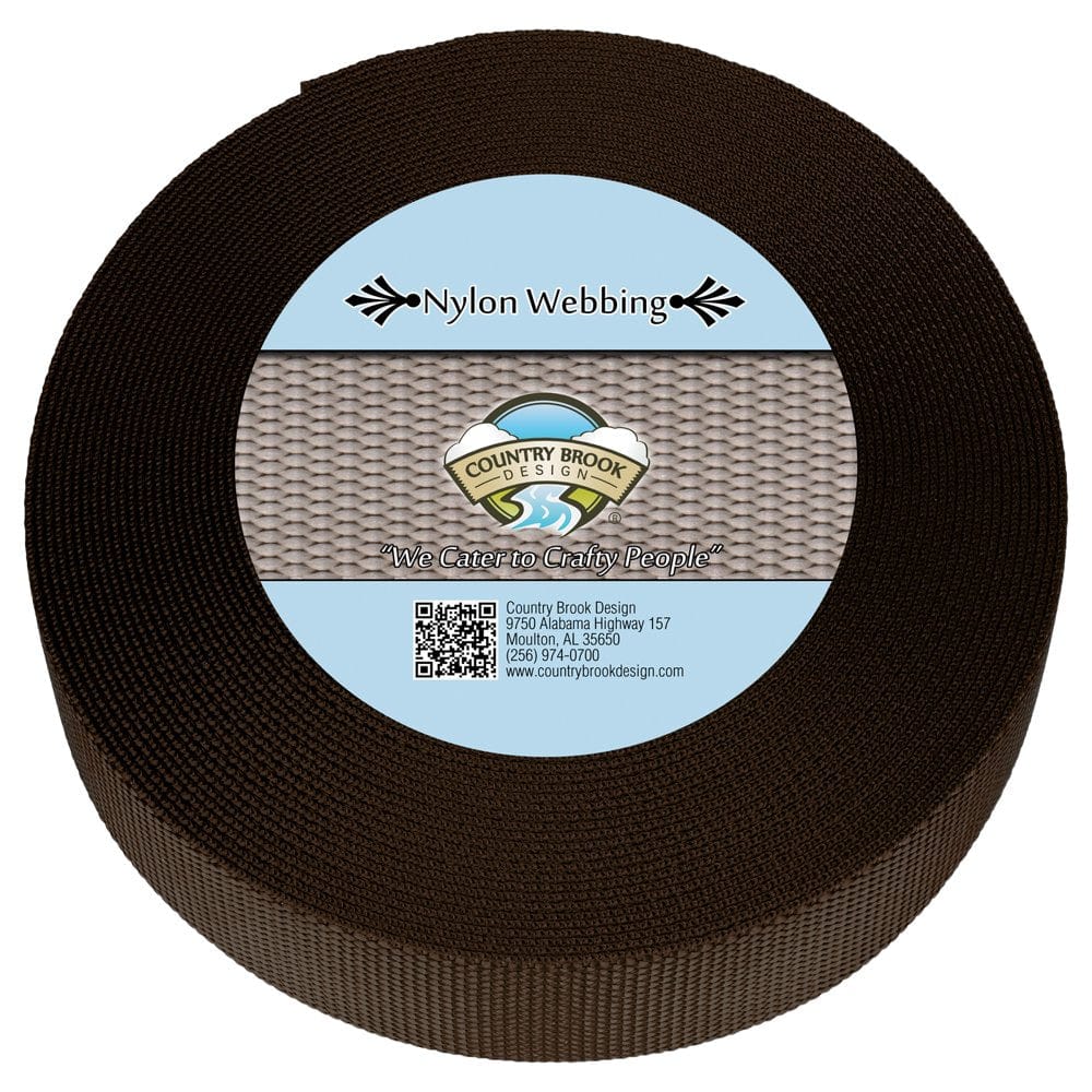 Country Brook Design® 5/8 Inch Brown Heavy Duty Nylon Webbing, 20 Yards