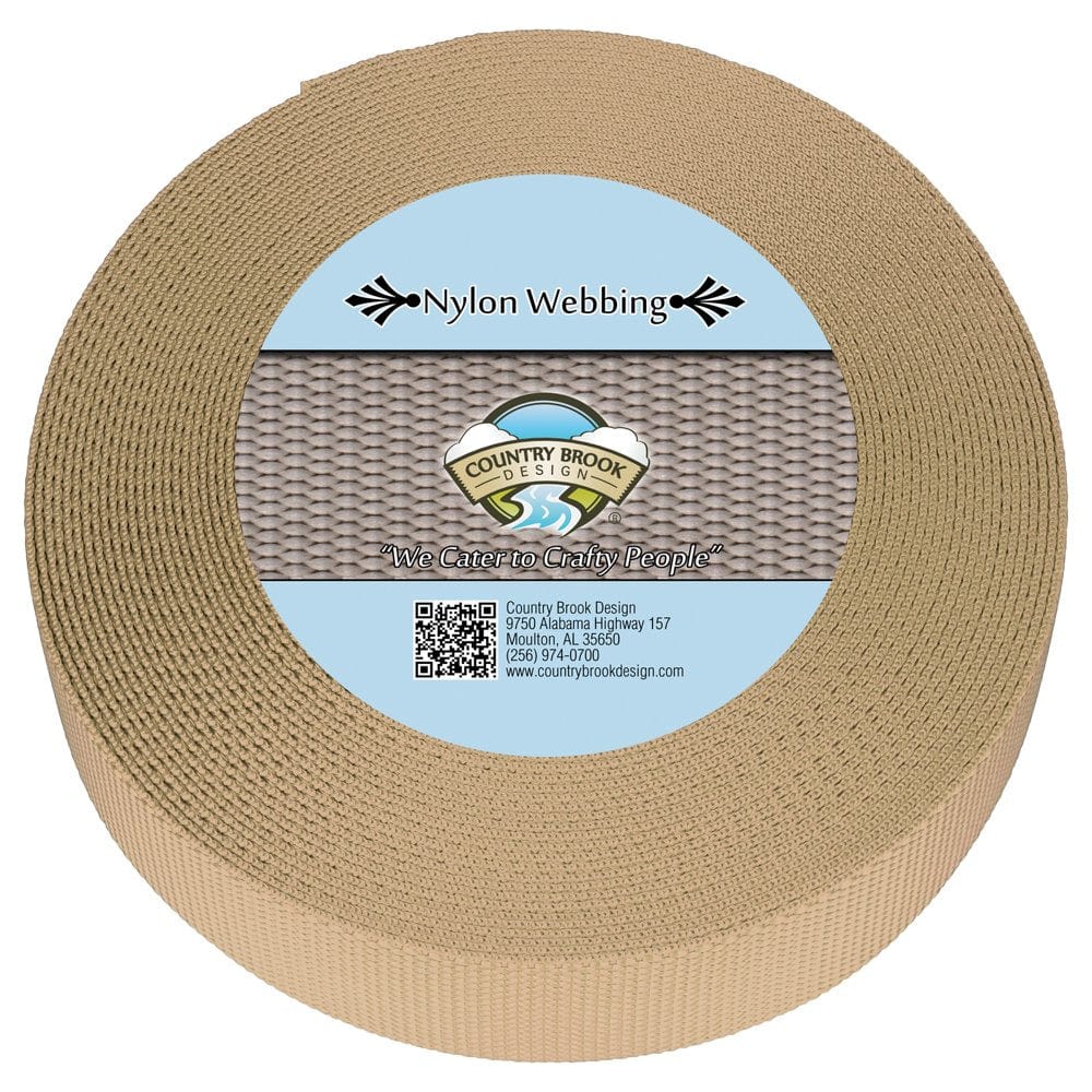 Country Brook Design® 5/8 Inch Brown Heavy Duty Nylon Webbing, 20 Yards