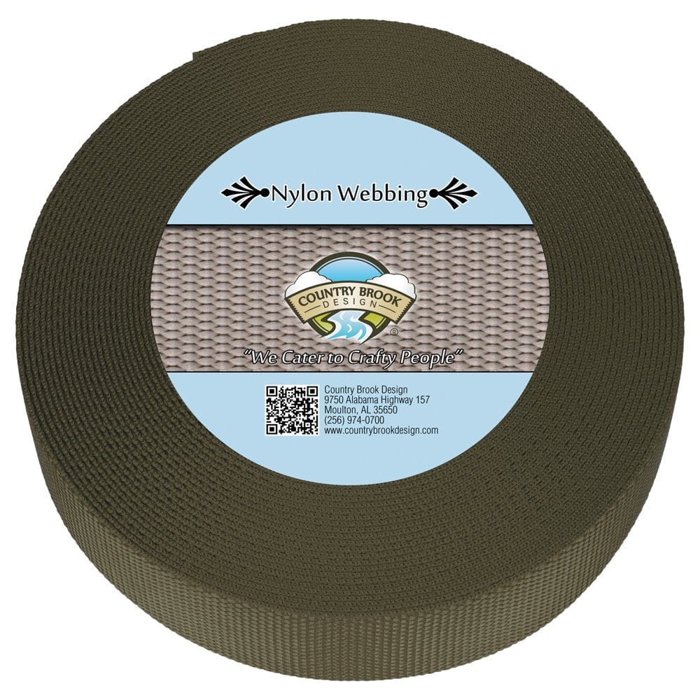 Country Brook Design® 5/8 Inch Brown Heavy Duty Nylon Webbing, 20 Yards
