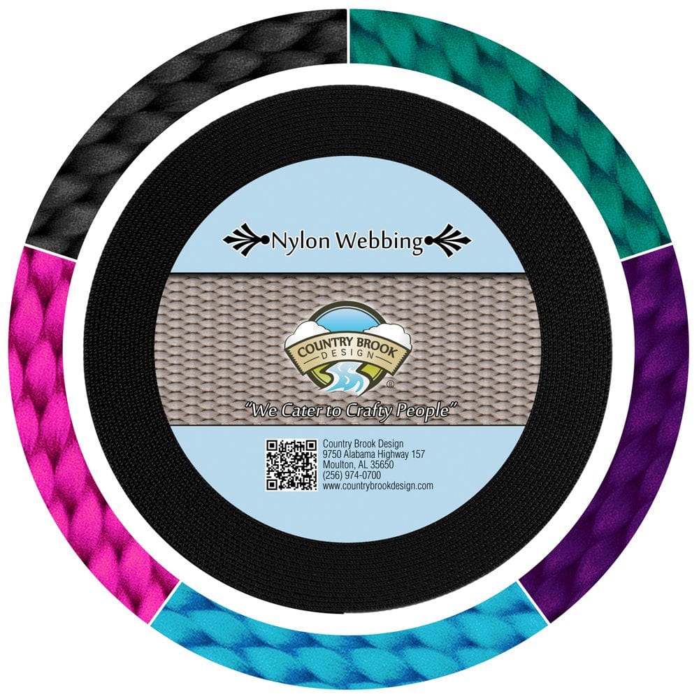 Country Brook Design&Reg; 1/2 Inch Heavy Black Nylon Webbing