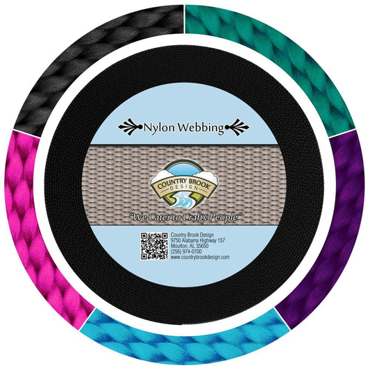 Country Brook Design&Reg; 1/2 Inch Heavy Black Nylon Webbing