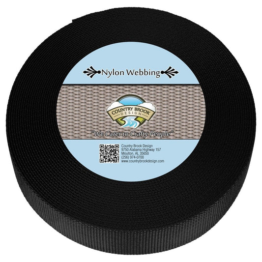Country Brook Design&Reg; 1 Inch Black Heavy Nylon Webbing