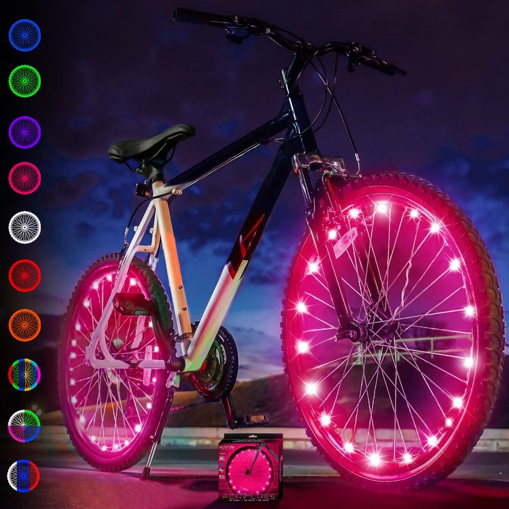 Activ Life LED Bike Wheel Lights Bicycle Spoke Light for Night Riding White 2-Pack