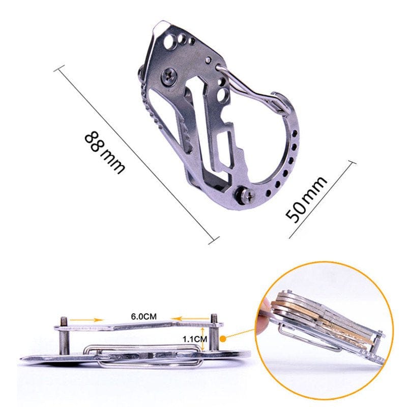 EDC Multifunction Tools Keychain Key Holder Outdoor Quickdraw Carabiner Guard