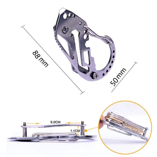 EDC Multifunction Tools Keychain Key Holder Outdoor Quickdraw Carabiner Guard