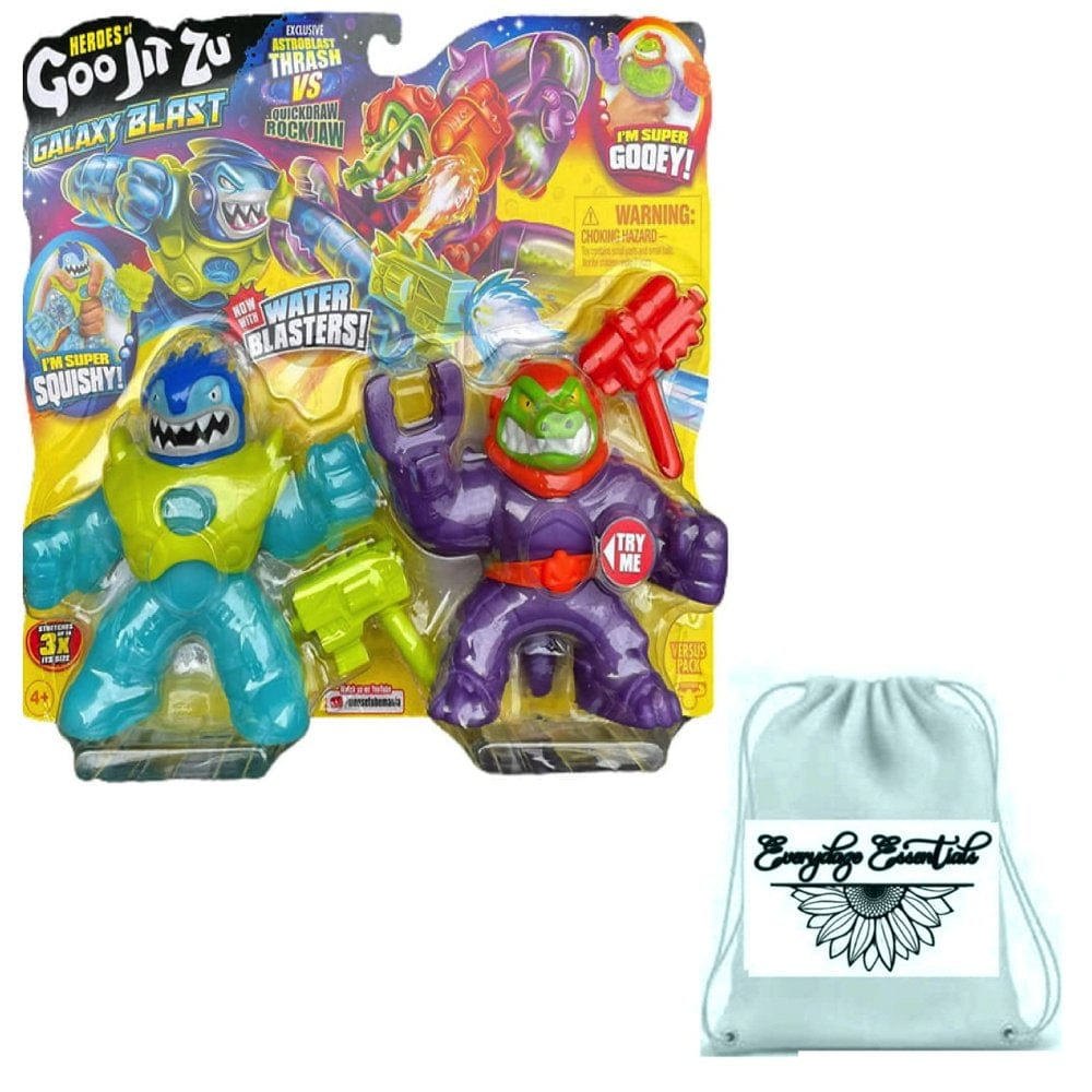 Everydaze Essentials Heroes of Goo JIT Zu Astroblast Thrash Vs Quickdraw Rock Jaw 2 Pack Action Figure~Includes Everydaze Essentials Tote Bag