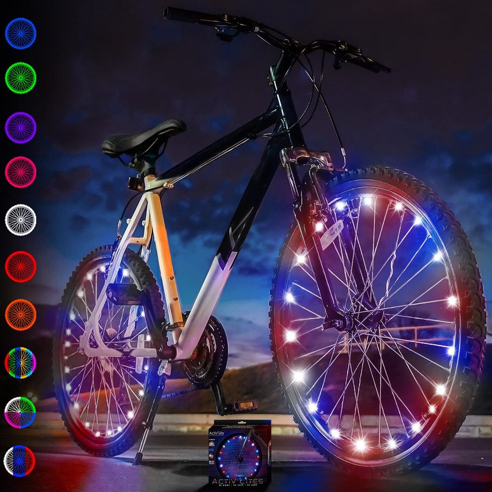 Activ Life LED Bike Wheel Lights Bicycle Spoke Light for Night Riding White 2-Pack
