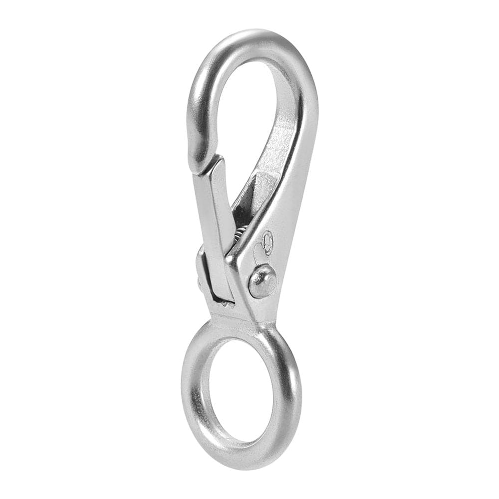 Fixed Eye Hook,304 Stainless Steel 0# Carabiner Lock Boat Clip Hook 54Mm Length Silver