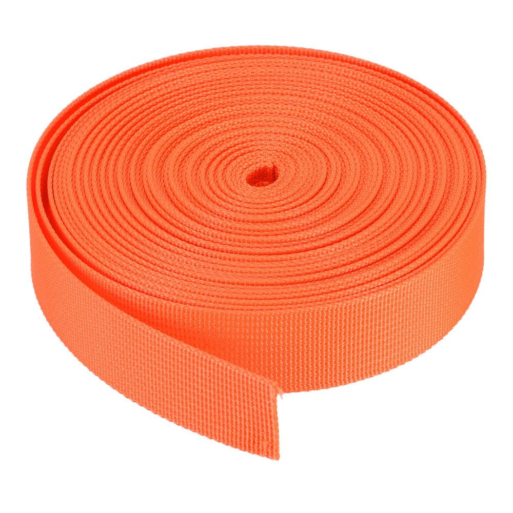 Flat Nylon Webbing Strap 1 Inch 10 Yards Bright Red for Backpack, Luggage-Rack