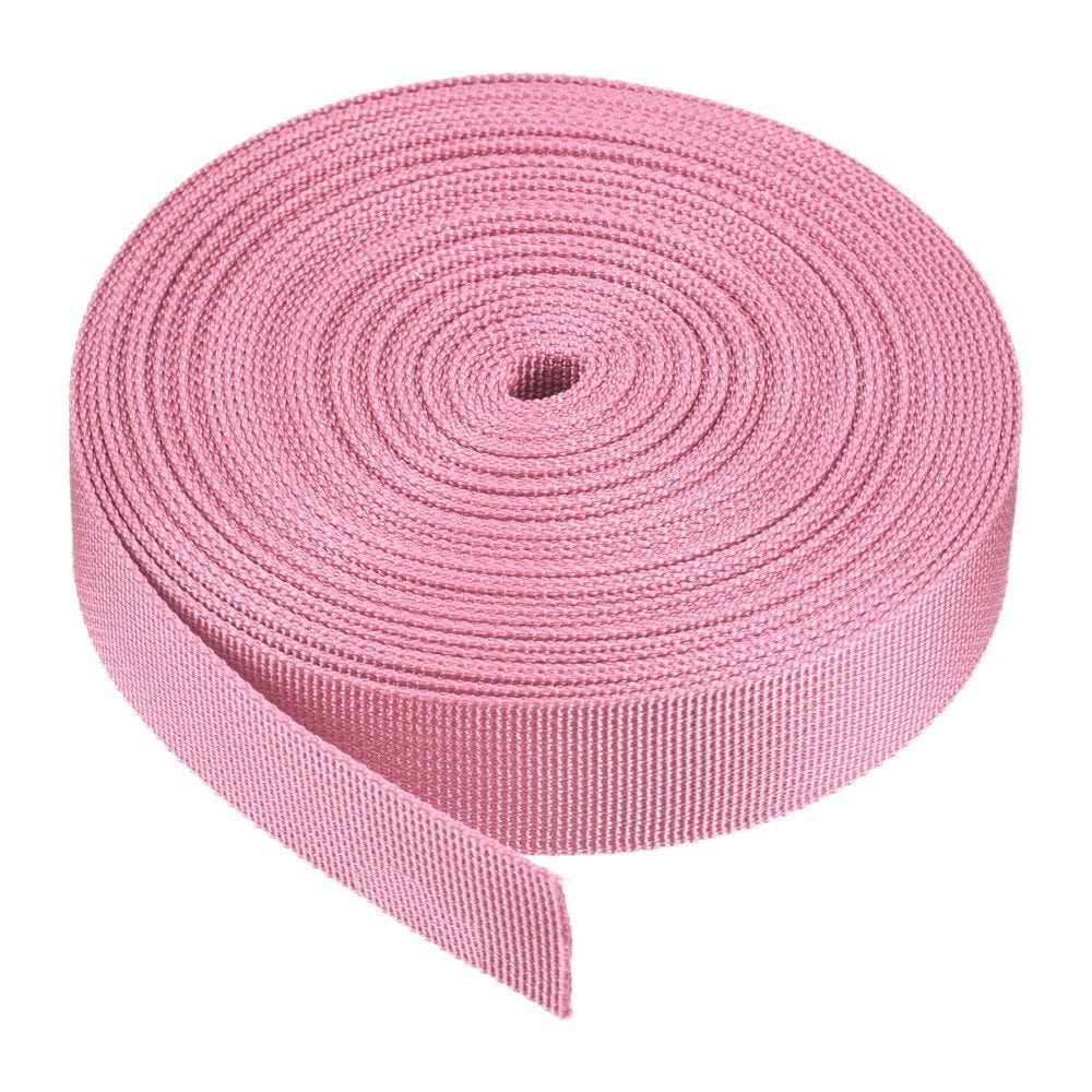 Flat Nylon Webbing Strap 1 Inch 10 Yards Bright Red for Backpack, Luggage-Rack