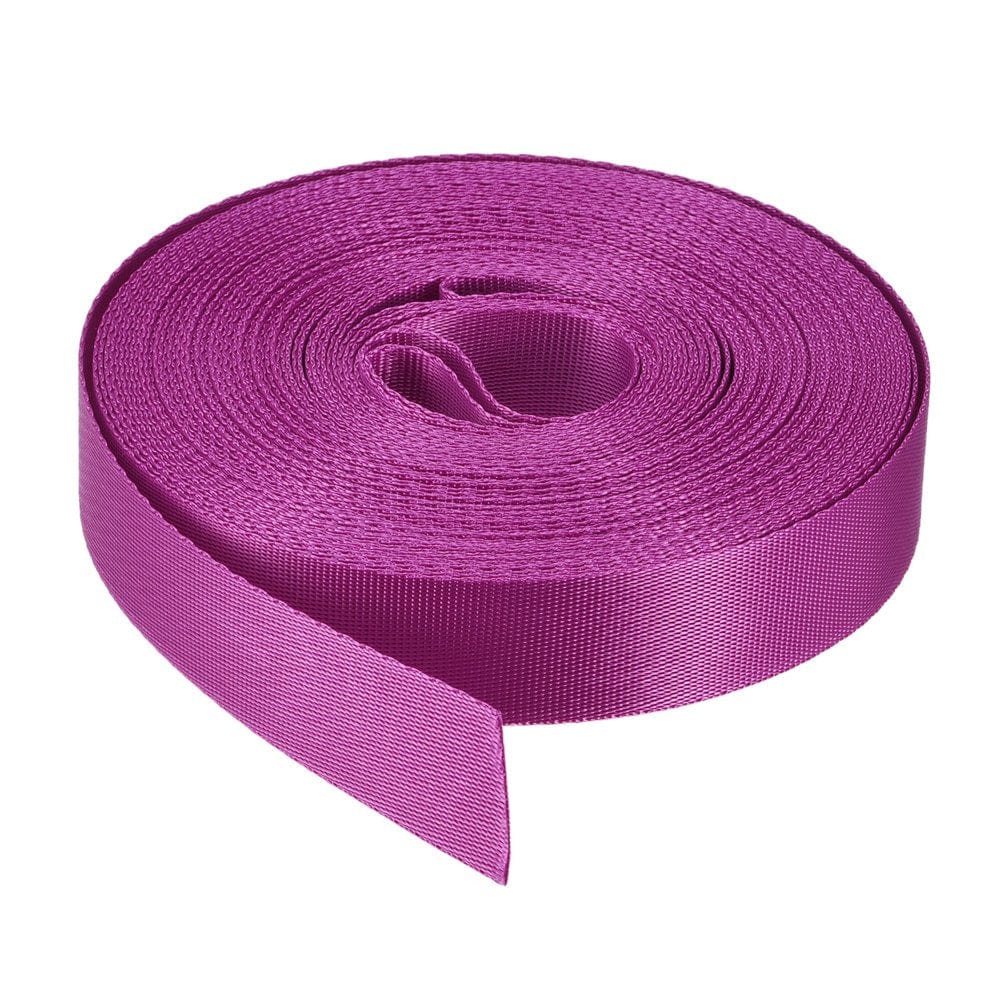 Flat Nylon Webbing Strap 1 Inch 15 Yards Bright Orange for Backpack Luggage-Rack