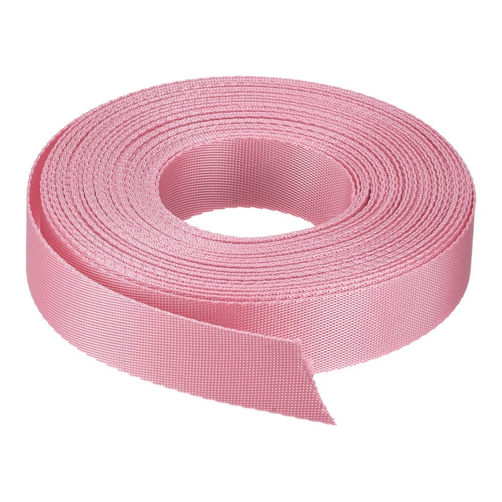 Flat Nylon Webbing Strap 1 Inch 15 Yards Bright Orange for Backpack Luggage-Rack