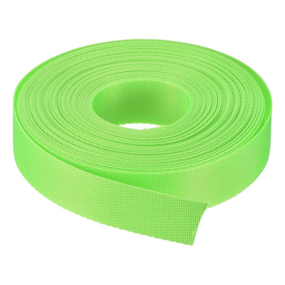 Flat Nylon Webbing Strap 1 Inch 15 Yards Bright Orange for Backpack Luggage-Rack