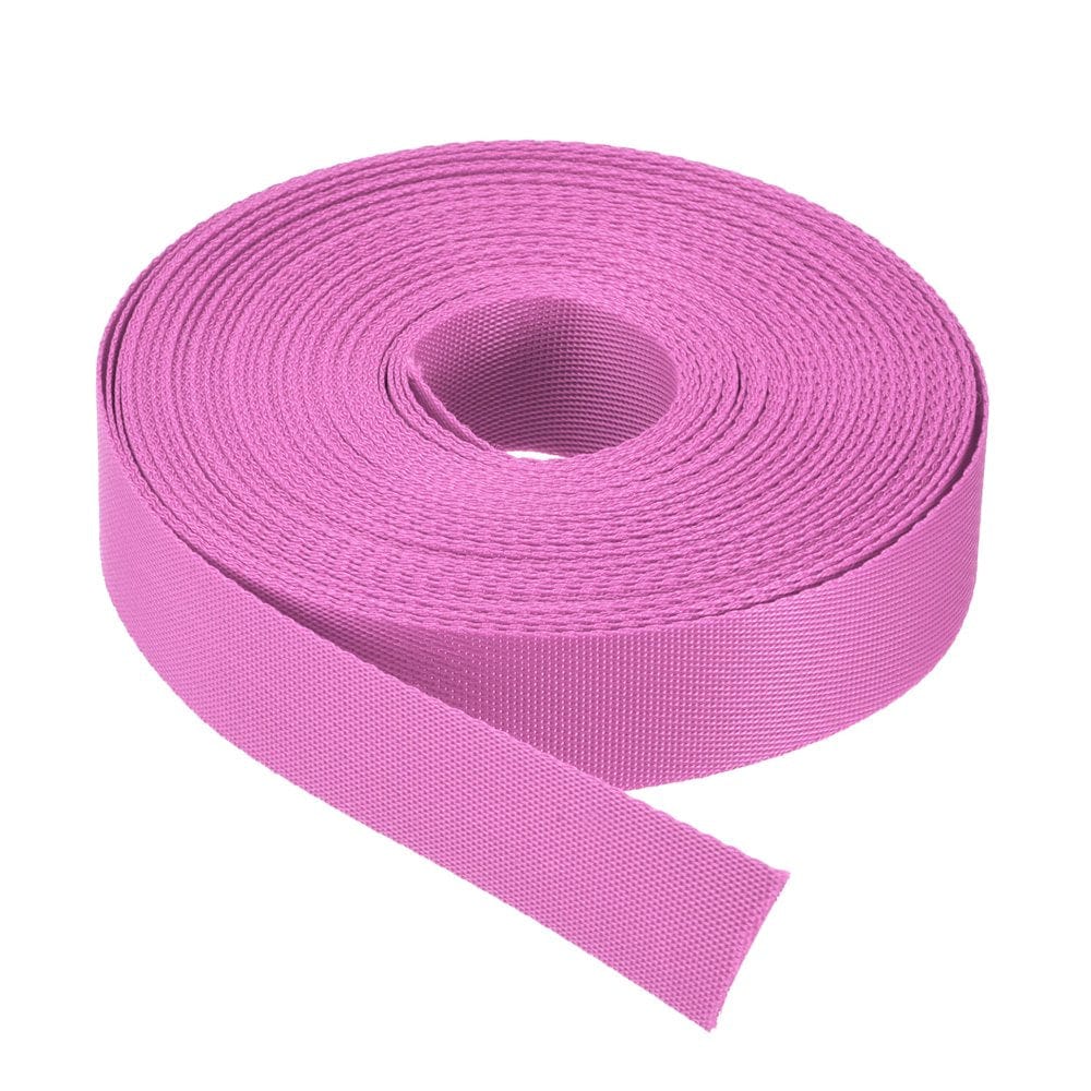 Flat Nylon Webbing Strap 1 Inch 15 Yards Bright Orange for Backpack Luggage-Rack