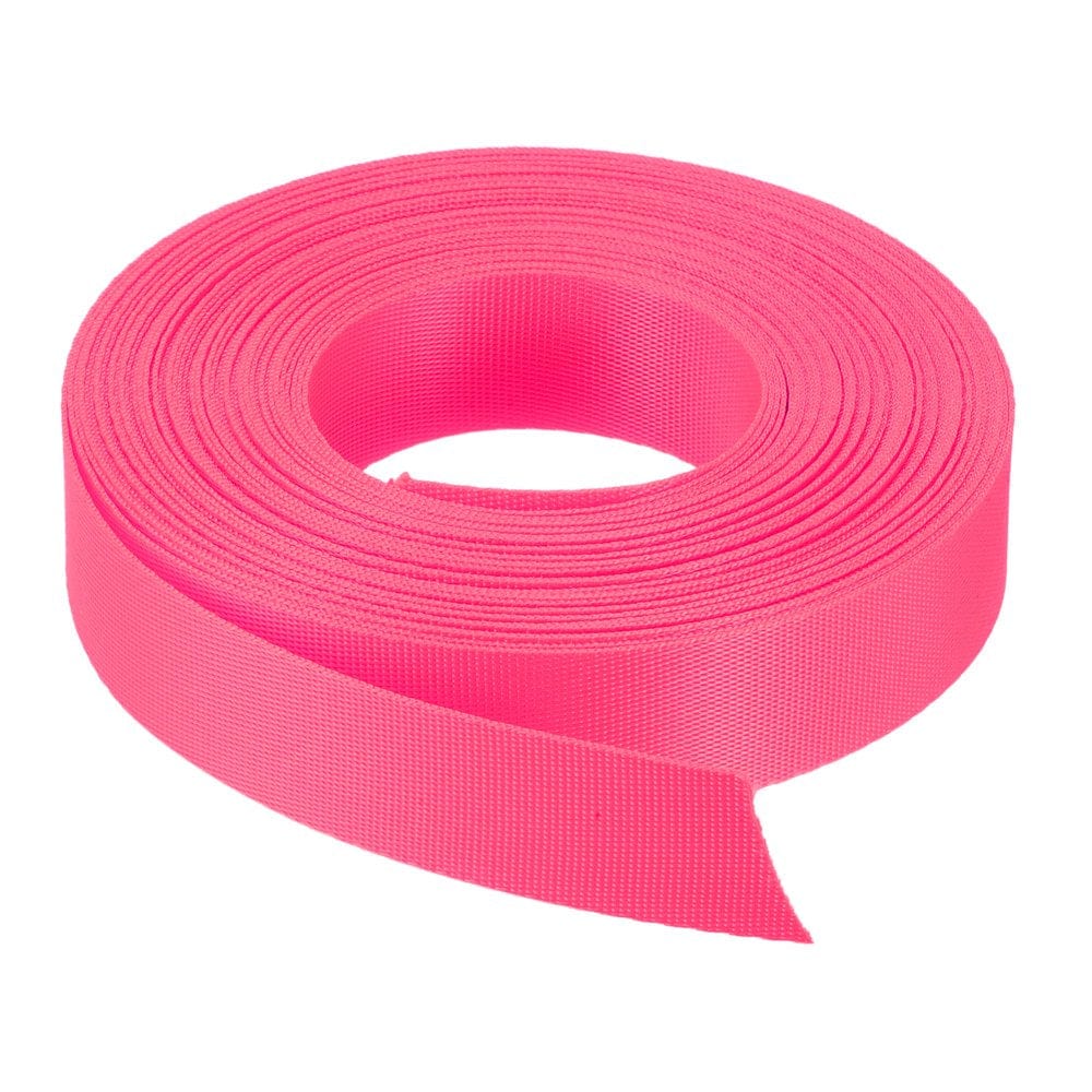 Flat Nylon Webbing Strap 1 Inch 15 Yards Bright Orange for Backpack Luggage-Rack