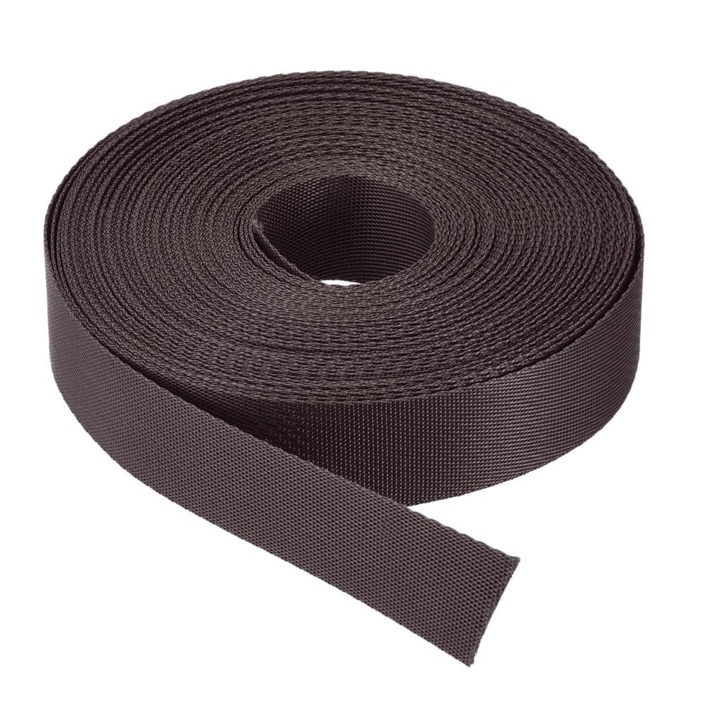 Flat Nylon Webbing Strap 1 Inch 15 Yards Bright Orange for Backpack Luggage-Rack