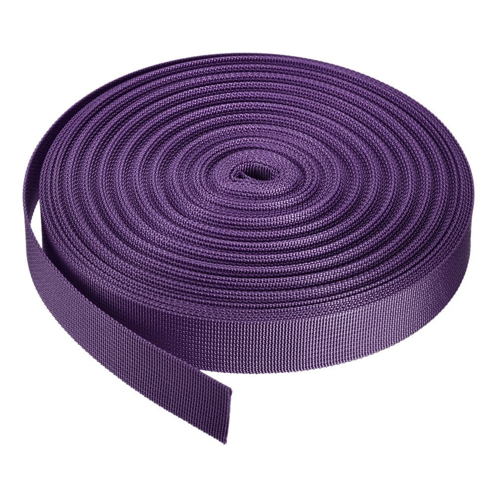 Flat Nylon Webbing Strap 1 Inch 25 Yards Black for Backpack, Luggage-Rack