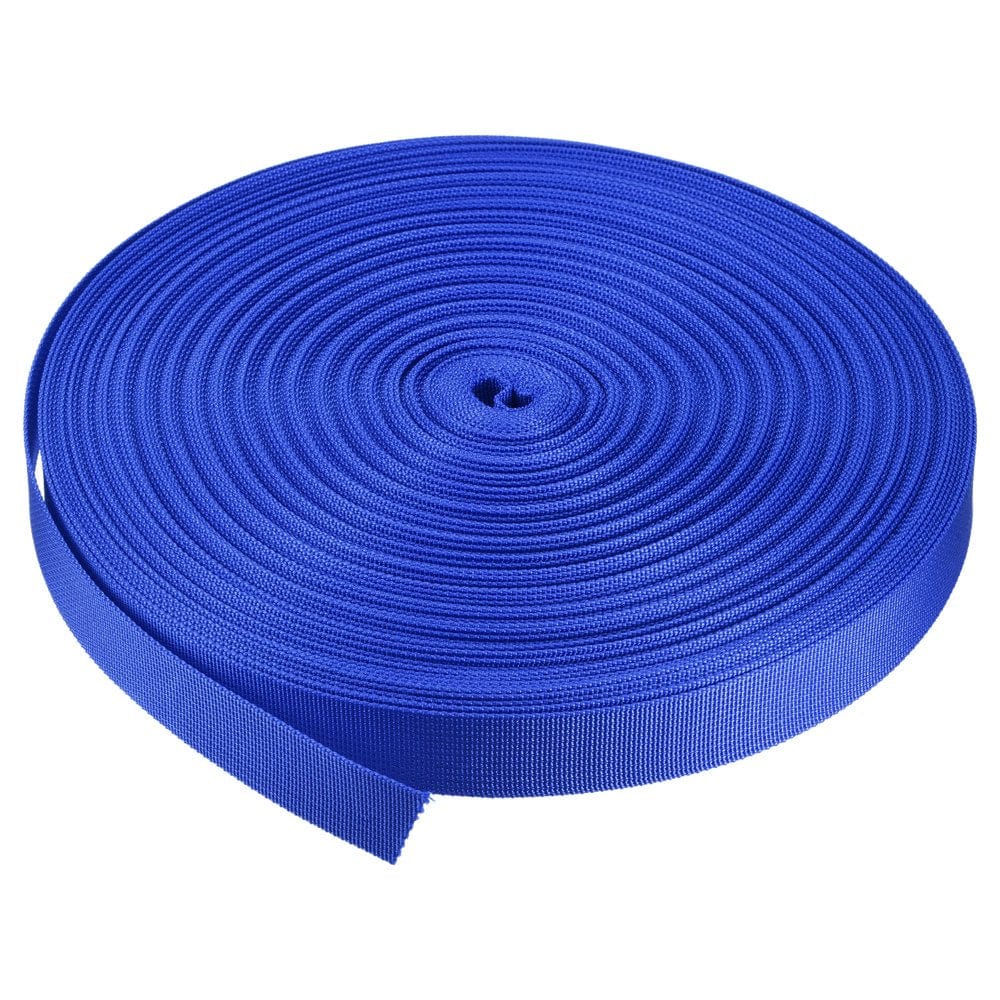 Flat Nylon Webbing Strap 1 Inch 50 Yards Bluish Green for Backpack, Luggage-Rack