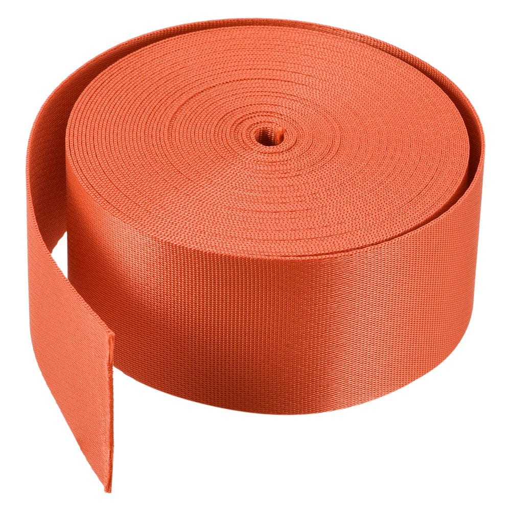 Flat Nylon Webbing Strap 2 Inch 10 Yards Bright Orange for Backpack