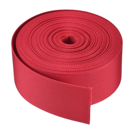 Flat Nylon Webbing Strap 2 Inch 10 Yards Bright Red for Backpack, Luggage-Rack