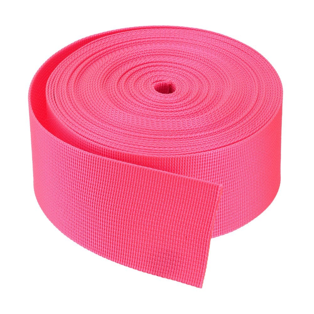 Flat Nylon Webbing Strap 2 Inch 10 Yards Bright Red for Backpack, Luggage-Rack