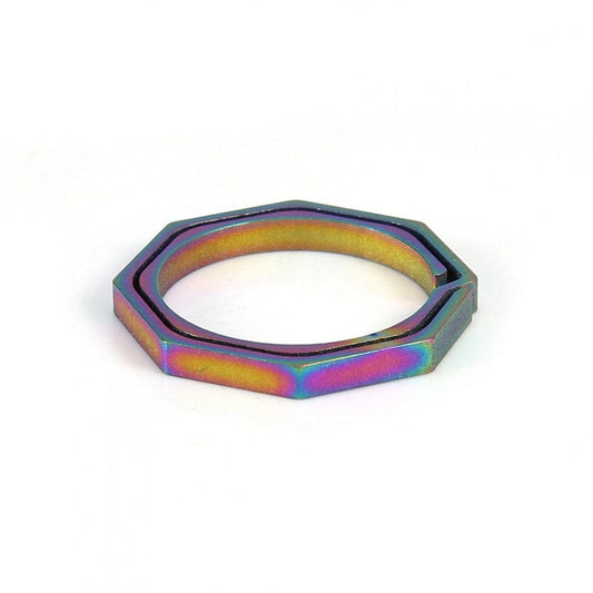 FTVOGUE Octagonal Keychain, EDC Colorful Titanium Alloy Keyring Quickdraw Pocket Octagonal Keychain for Outdoor Camping, Hiking, Mountaineering