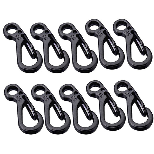 Gneuro 10PCS/LOT Mini SF Spring Backpack Clasps Climbing Carabiners EDC Keychain Camping Bottle Hooks Paracord Survival Gear - Black