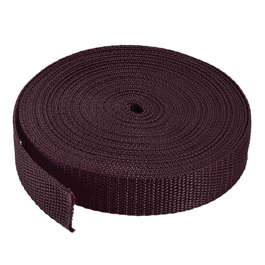 Heavyweight Polypropylene Webbing Strap 1" 10 Yards Brown Strapping Band for Outdoor