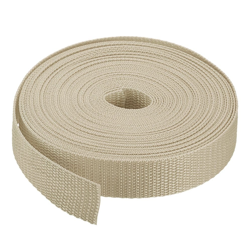 Heavyweight Polypropylene Webbing Strap 1" 10 Yards Brown Strapping Band for Outdoor