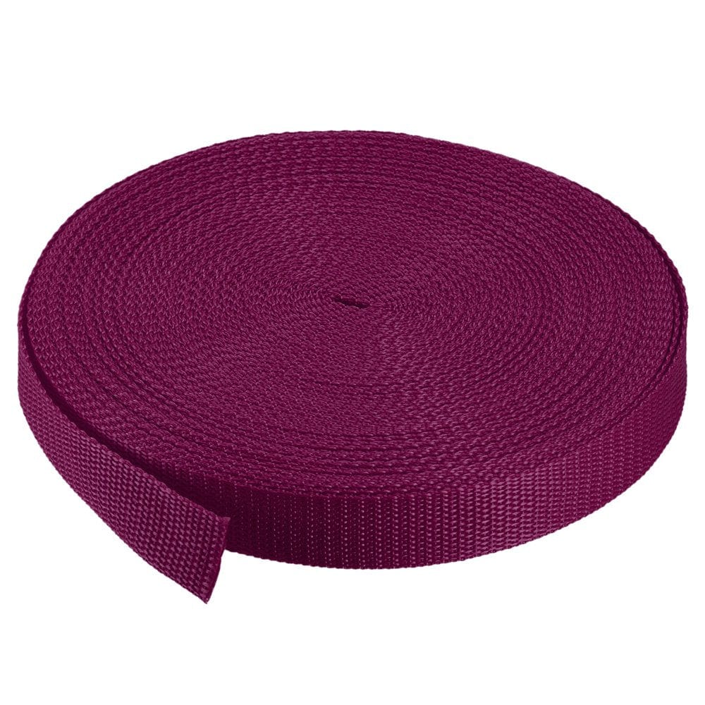 Heavyweight Polypropylene Webbing Strap 1" 25 Yards Brick Red Strapping Band for Outdoor