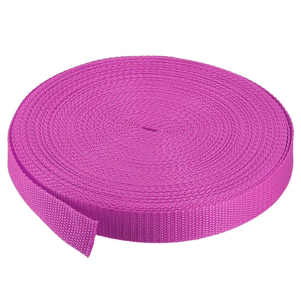 Heavyweight Polypropylene Webbing Strap 1" 25 Yards Brick Red Strapping Band for Outdoor