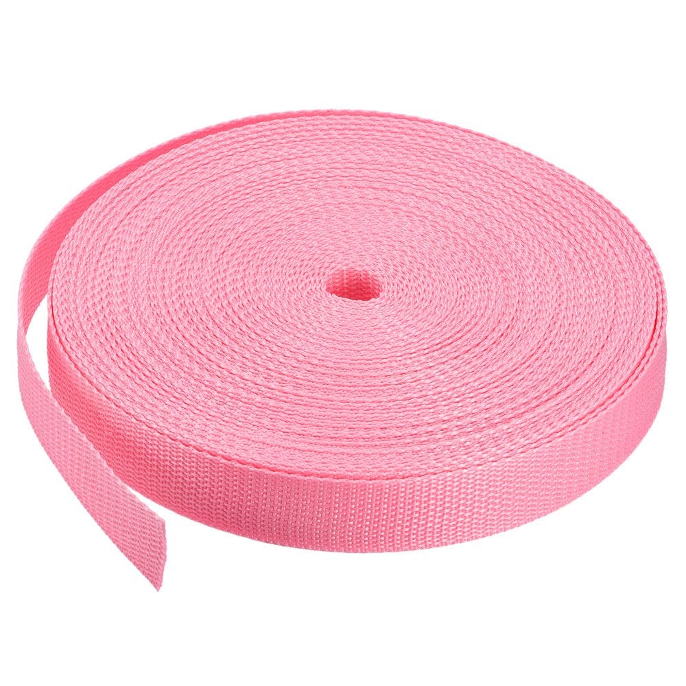 Heavyweight Polypropylene Webbing Strap 1" 25 Yards Brick Red Strapping Band for Outdoor