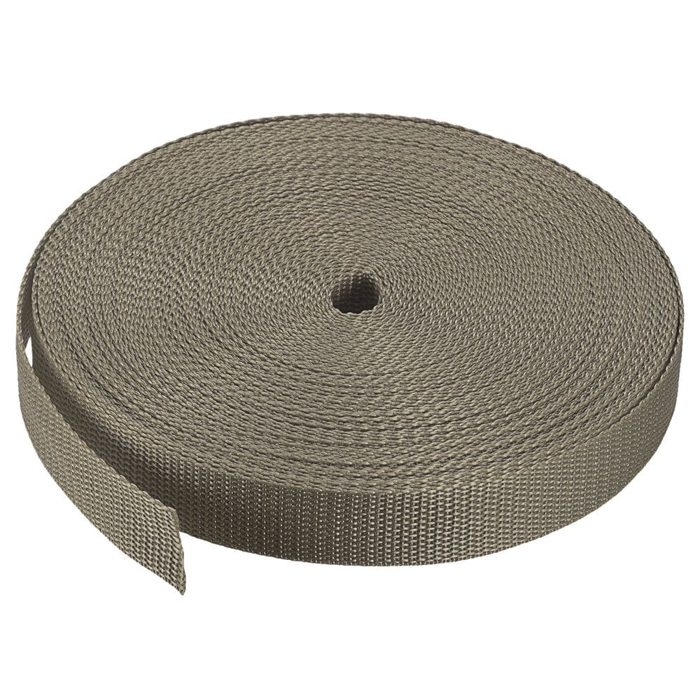 Heavyweight Polypropylene Webbing Strap 1" 25 Yards Dark Brown Strapping Band for Outdoor
