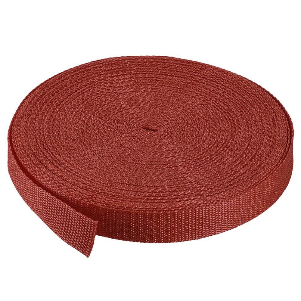 Heavyweight Polypropylene Webbing Strap 1" 25 Yards Dark Brown Strapping Band for Outdoor