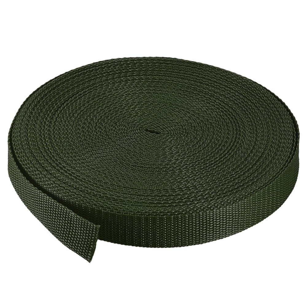 Heavyweight Polypropylene Webbing Strap 1" 25 Yards Dark Brown Strapping Band for Outdoor