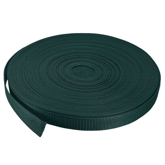 Heavyweight Polypropylene Webbing Strap 1" 50 Yards Dark Green Strapping Band for Outdoor